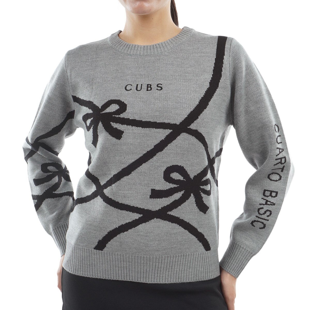 CUARTO UNITED クアルトユナイテッド セーター ニット Vネック 超美品クアルトユナイテッド セーター レッド×白 ニコちゃん