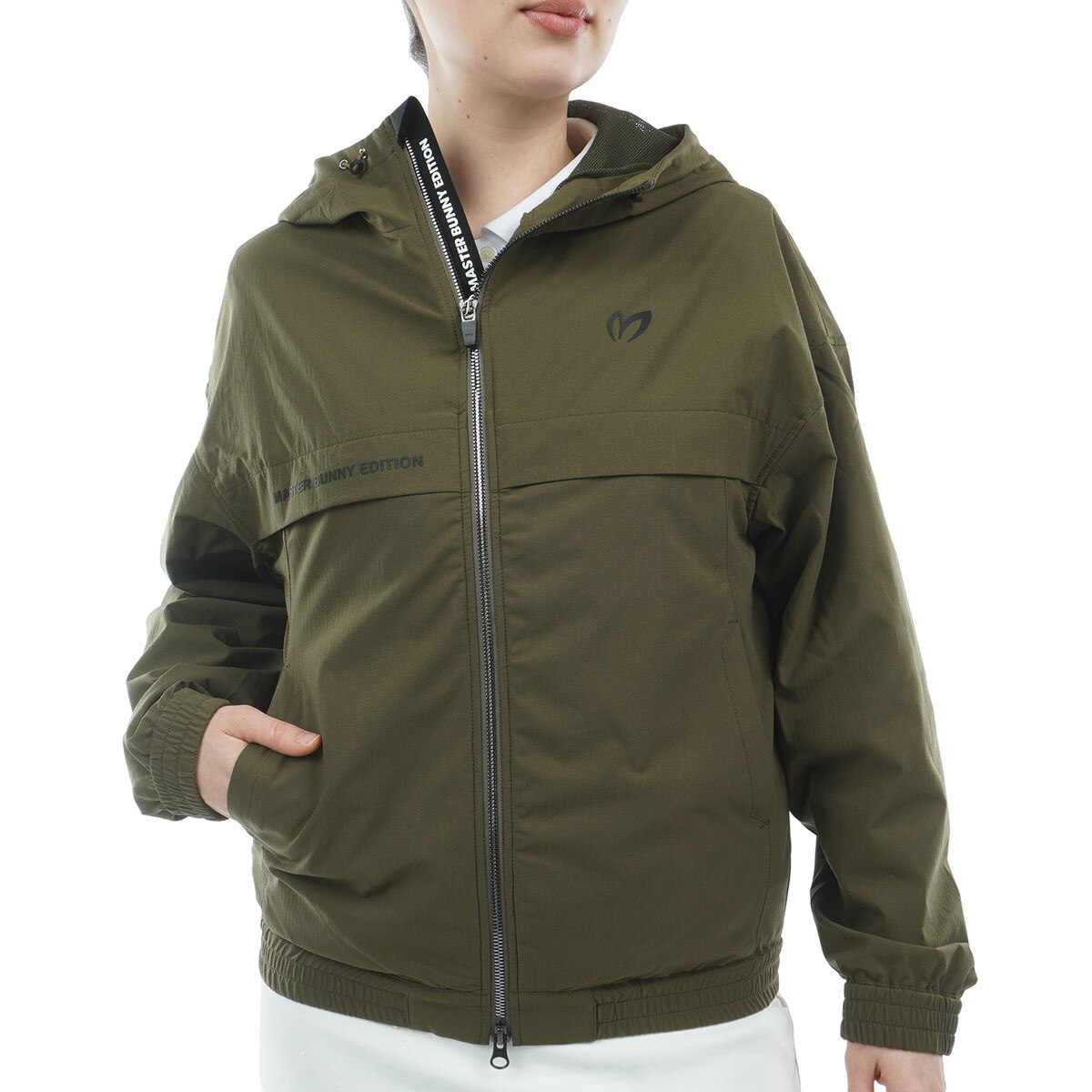 ストレッチリップストップ×高密度ツイル レイヤードフーディーブルゾン