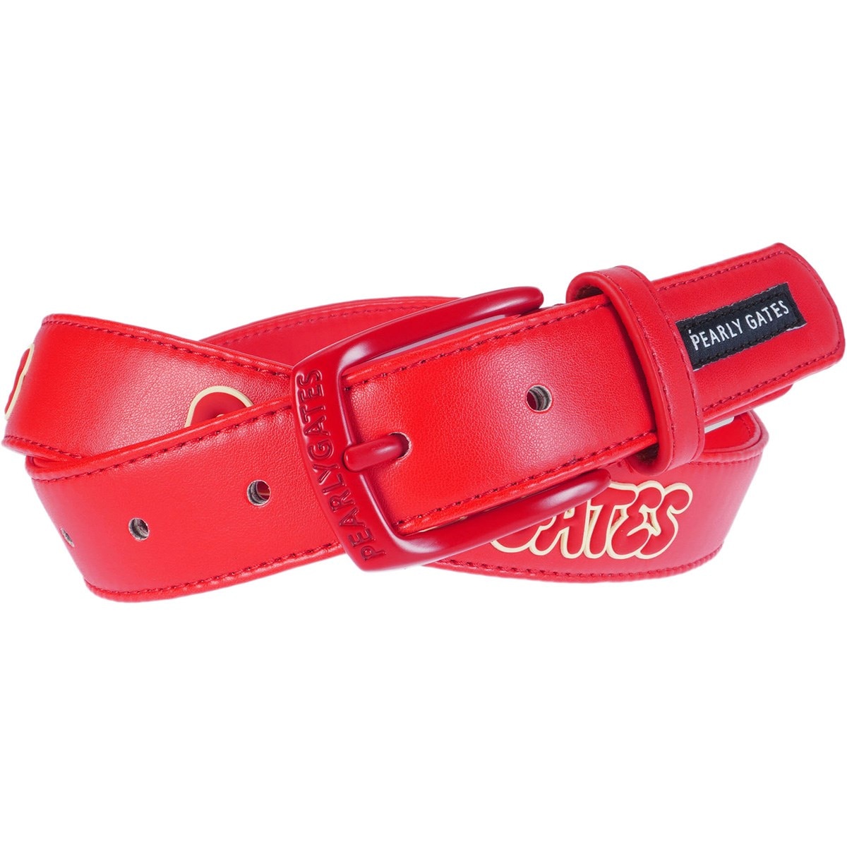 PEARLYGATES パーリーゲイツ レディース　ベルト　赤　レッド ぷっくりロゴベルト(ベルト)|PEARLY GATES(パーリーゲイツ) 0536182101