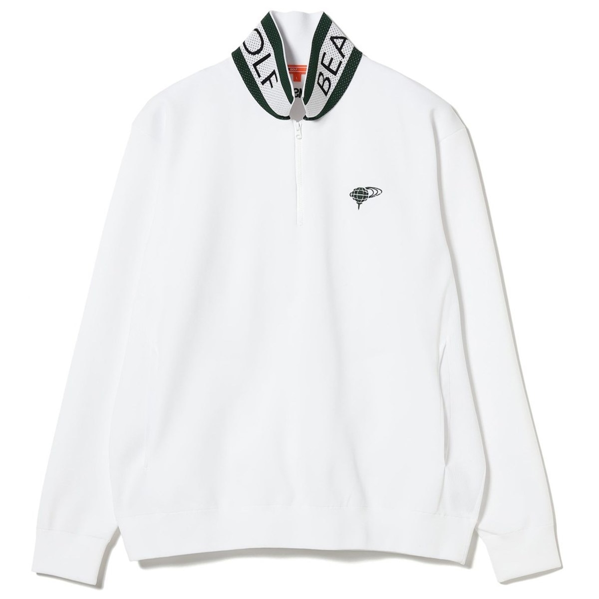 BEAMS GOLF 襟裏ロゴ　トレーナー ORANGE LABEL 襟裏ロゴ ハーフジップ ニット(中間着(セーター