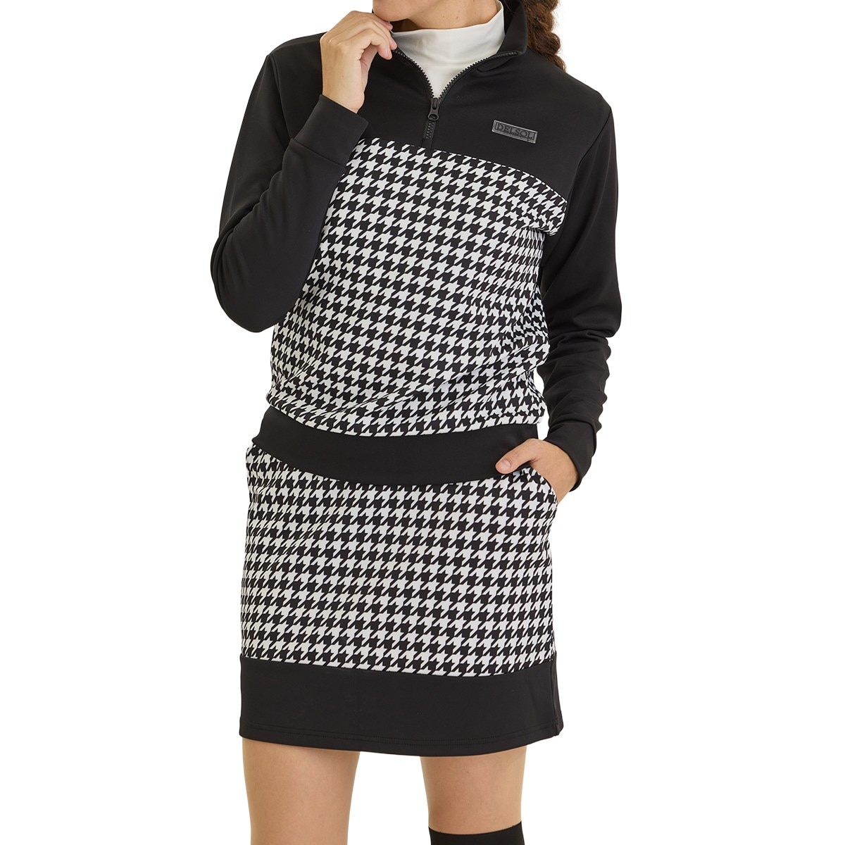 千鳥格子柄 ストレッチ ポンチセットアップ レディス(【女性】その他