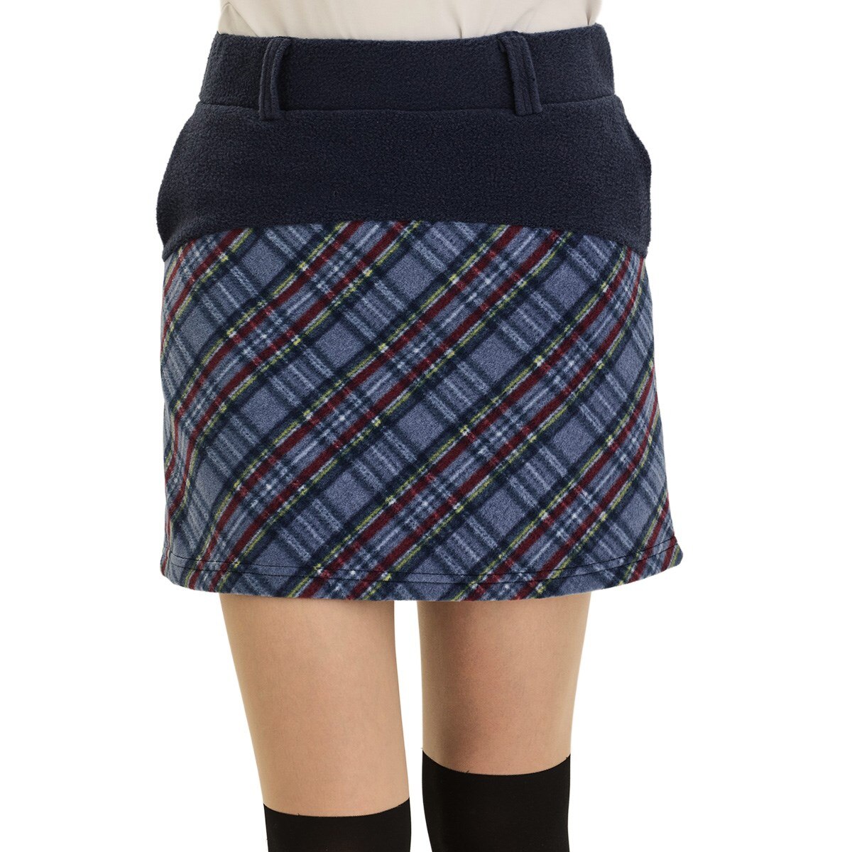 セットアップ対応 チェック柄フリーススカート レディス(スカート