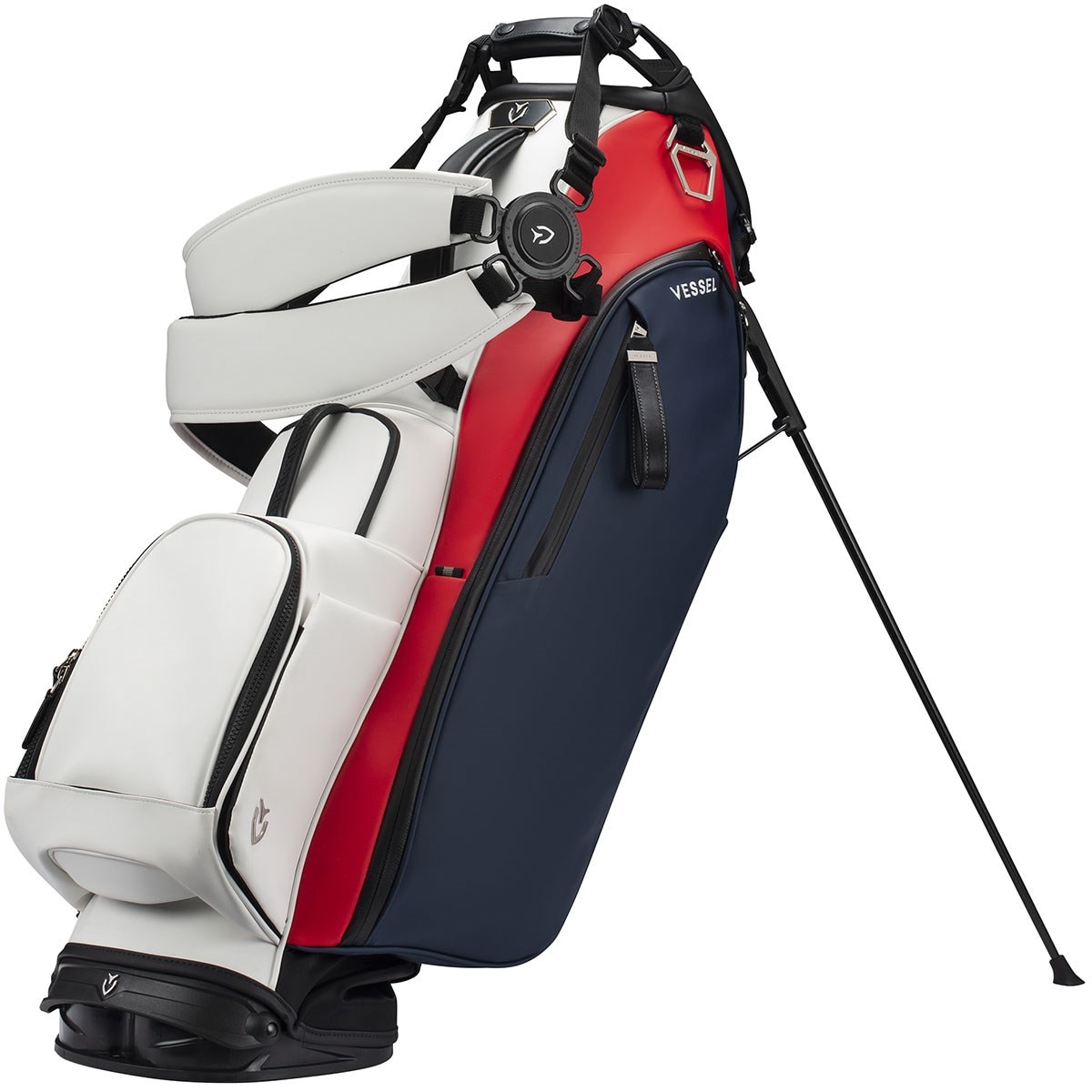 VESSEL プレイヤー スタンド キャディバッグ ダブルストラップ 美品 プレイヤー 5.0 ダブルストラップ スタンドキャディバッグ(【男性