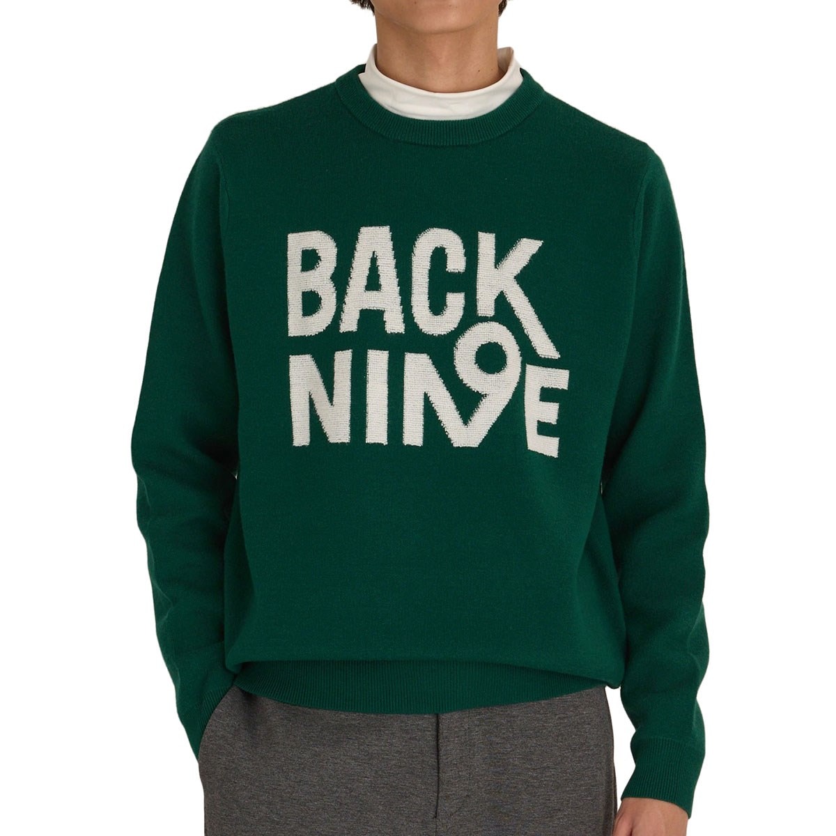 デルソルゴルフ　DELSOL GOLF　ジャカードクルーネックセーター ジャカードクルーネックセーター(中間着(セーター、トレーナー