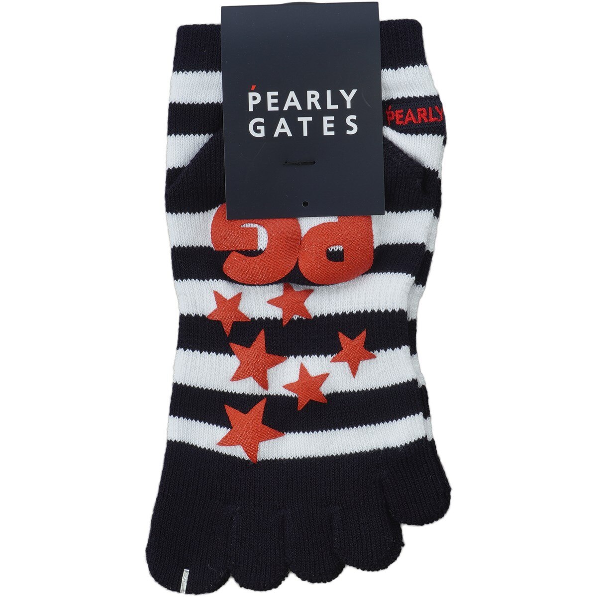 5本指ボーダーショートソックス レディス(靴下)|PEARLY GATES(パーリー