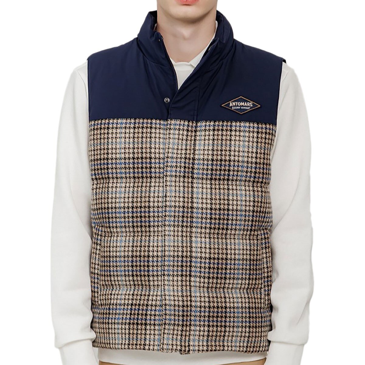 チェック柄 グースダウンベスト(ベスト)|ANTOMARS(アントマース) の