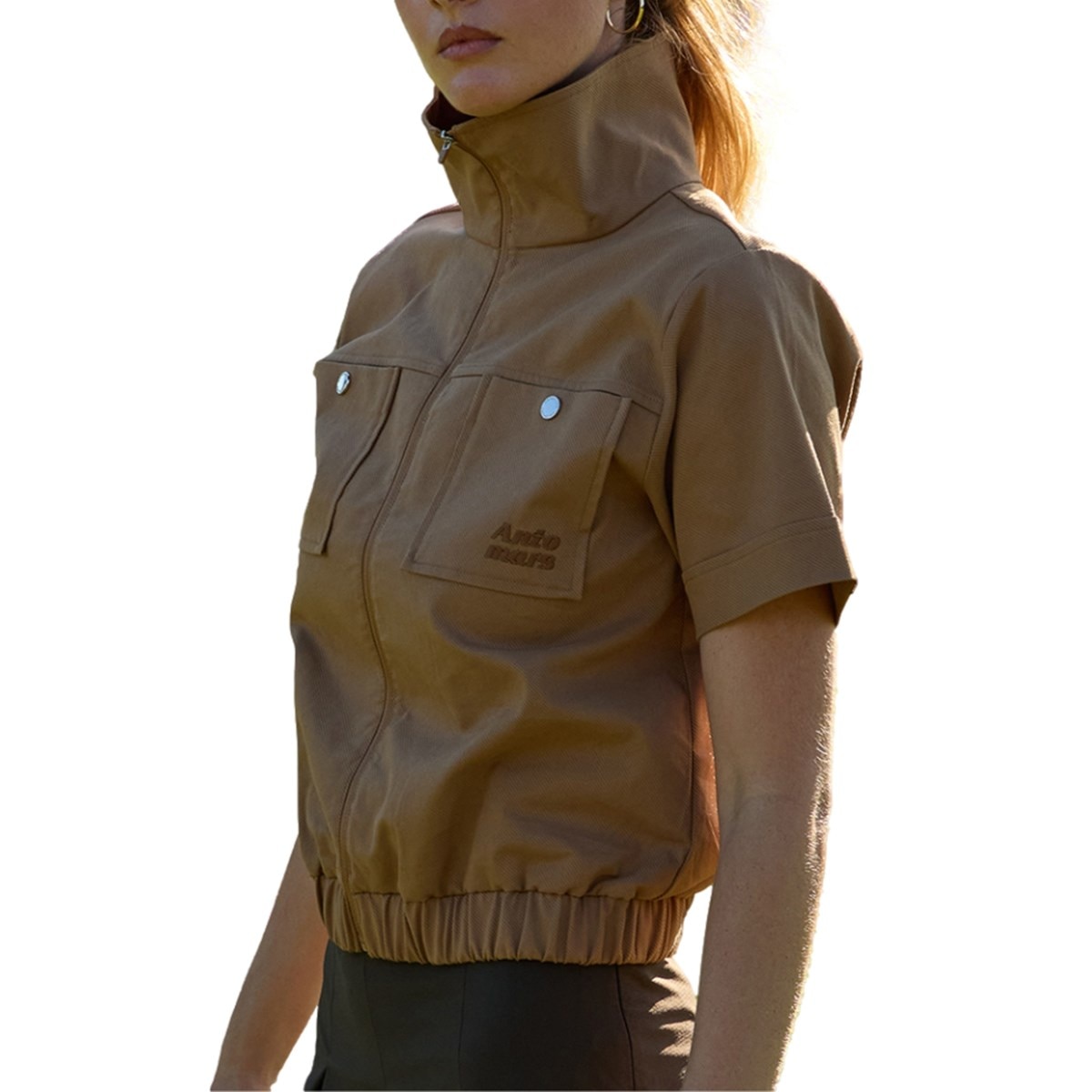 ストレッチ ツイールポケット 半袖ジャンパー レディス(アウター