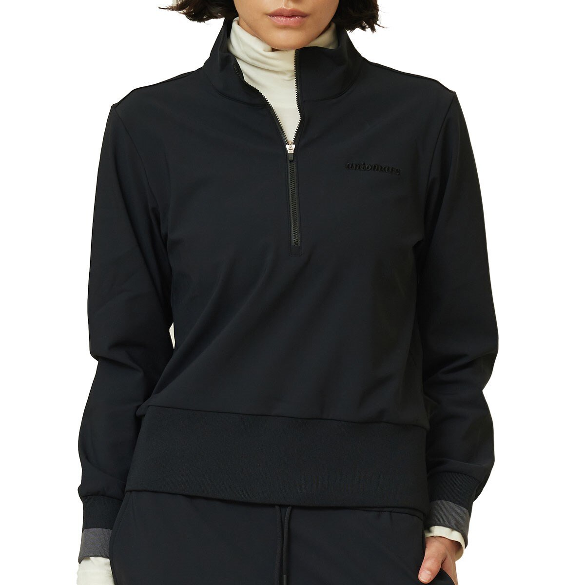 ストレッチ ソフト起毛 ハーフジップアップブルゾン レディス(アウター