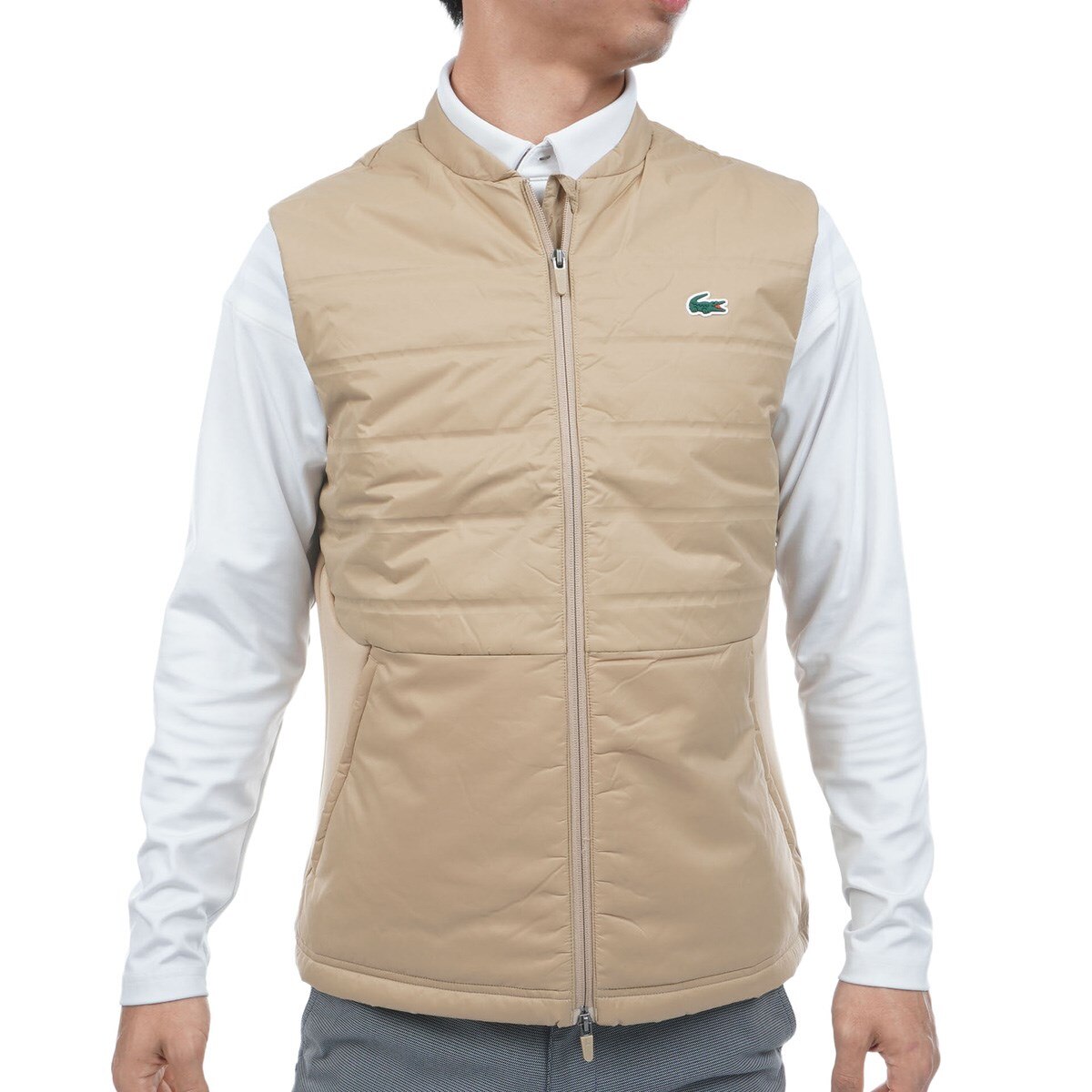 LACOSTE ベスト セール・アウトレット】キルティング切り替え 中綿ベスト(ベスト