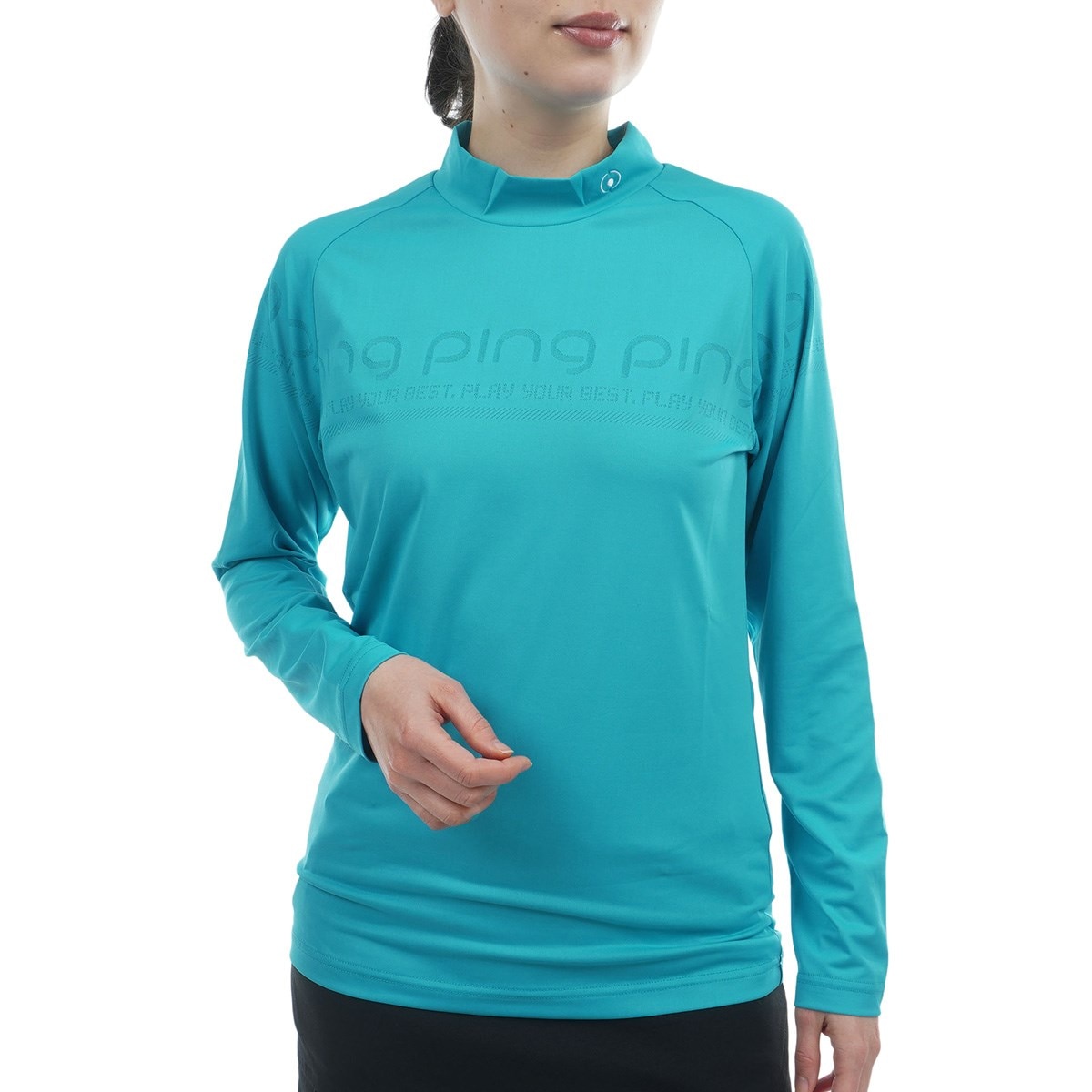 パネルジャカードハイネック長袖シャツ レディス(長袖シャツ