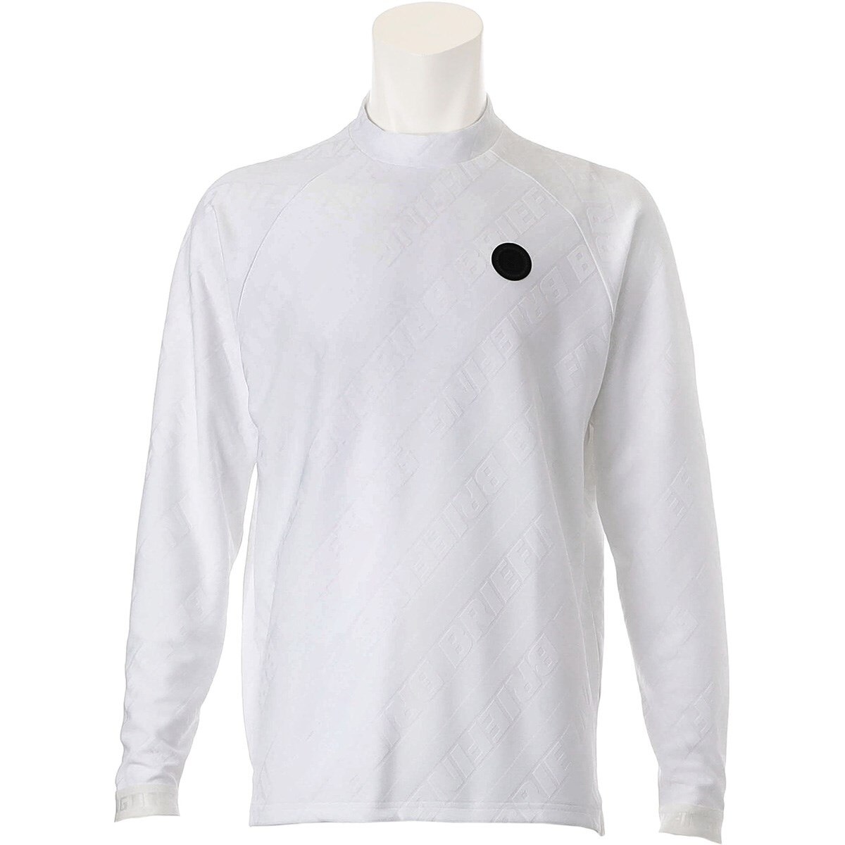 専用　　BRIEFING ホワイト Vネック 長袖シャツ CE バイアスロゴジャカード リラックスフィット ハイネック長袖シャツ