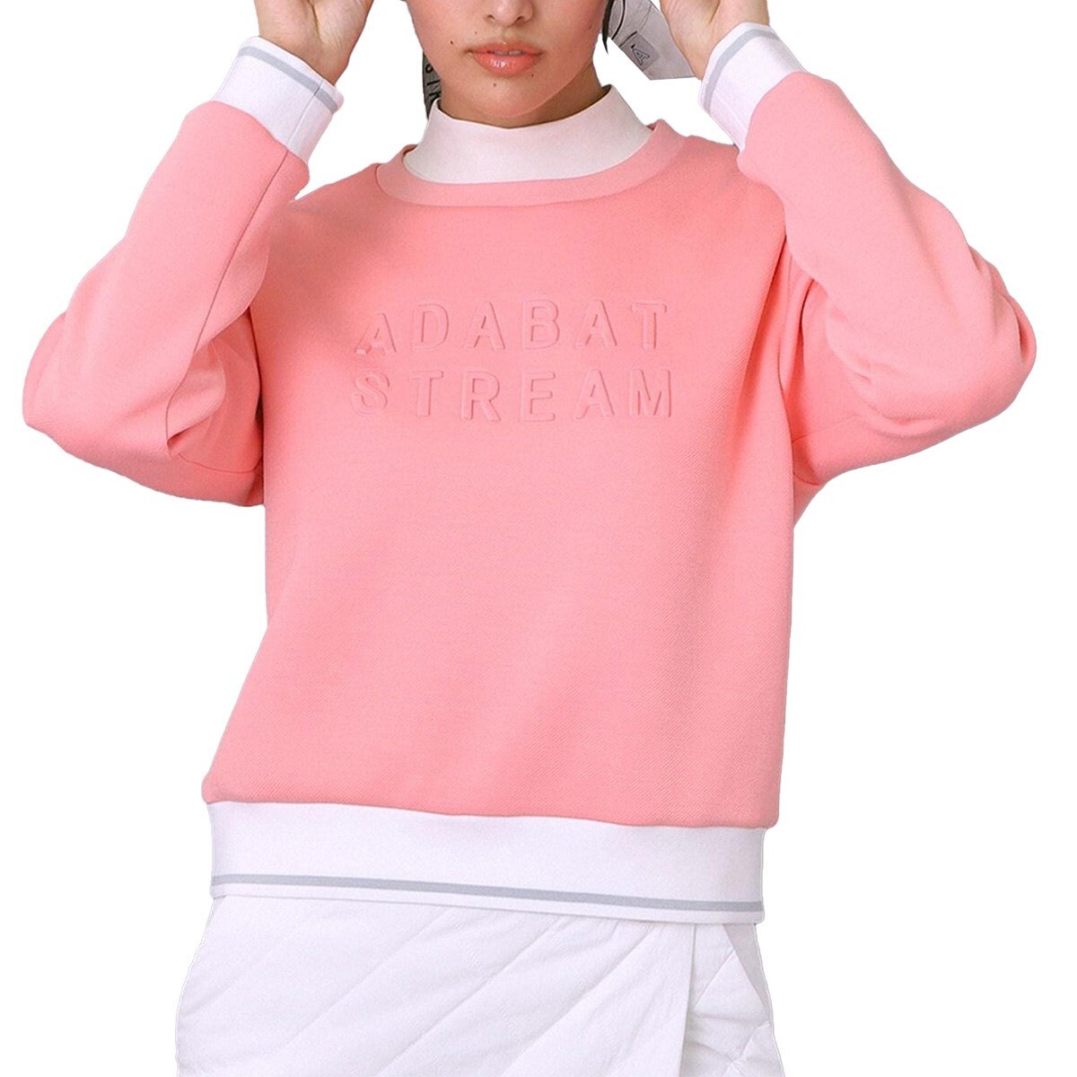 アダバットストリーム　ADABAT STREAM　ストレッチ ツイルジャージボックスロゴプルオーバー　レディス ストレッチ ツイルジャージボックスロゴプルオーバー レディス(中間着