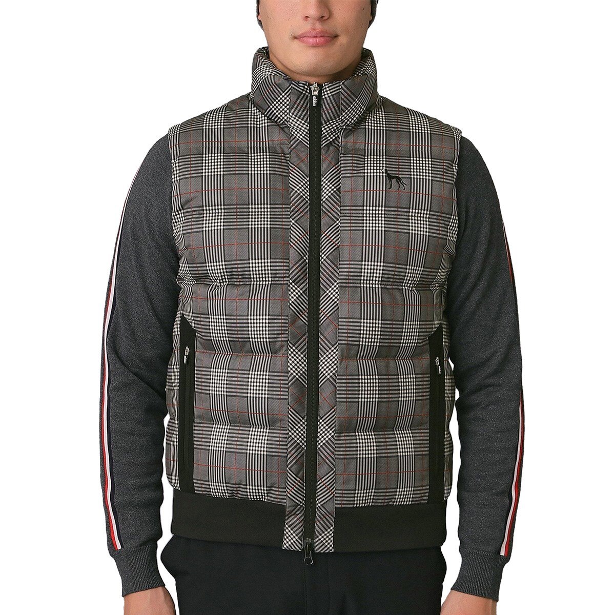 ストレッチ 撥水グレンチェック中綿ベスト(ベスト)|ADABAT NAVY