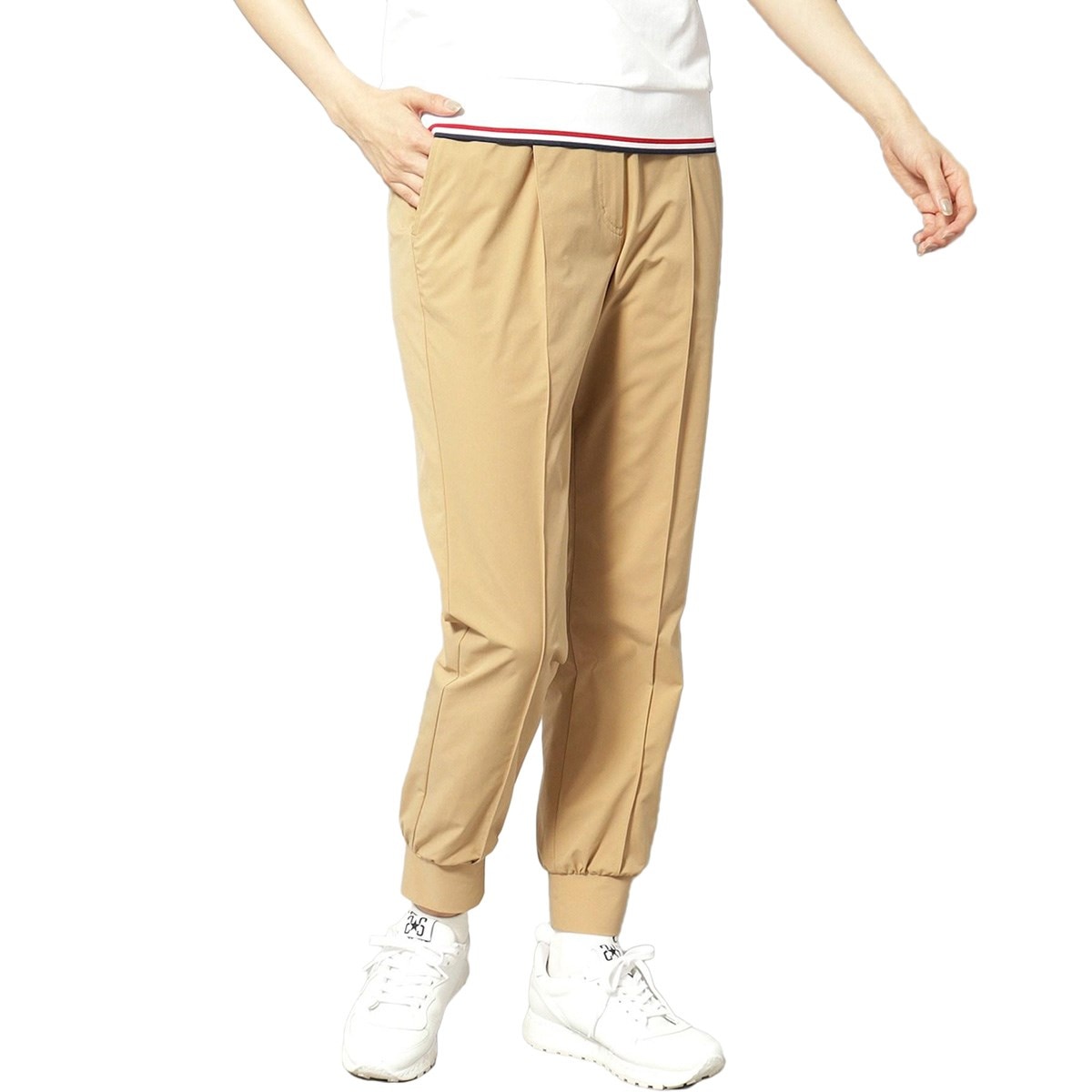 撥水加工 ストレッチスリムジョガーピンタックパンツ レディス(ロング