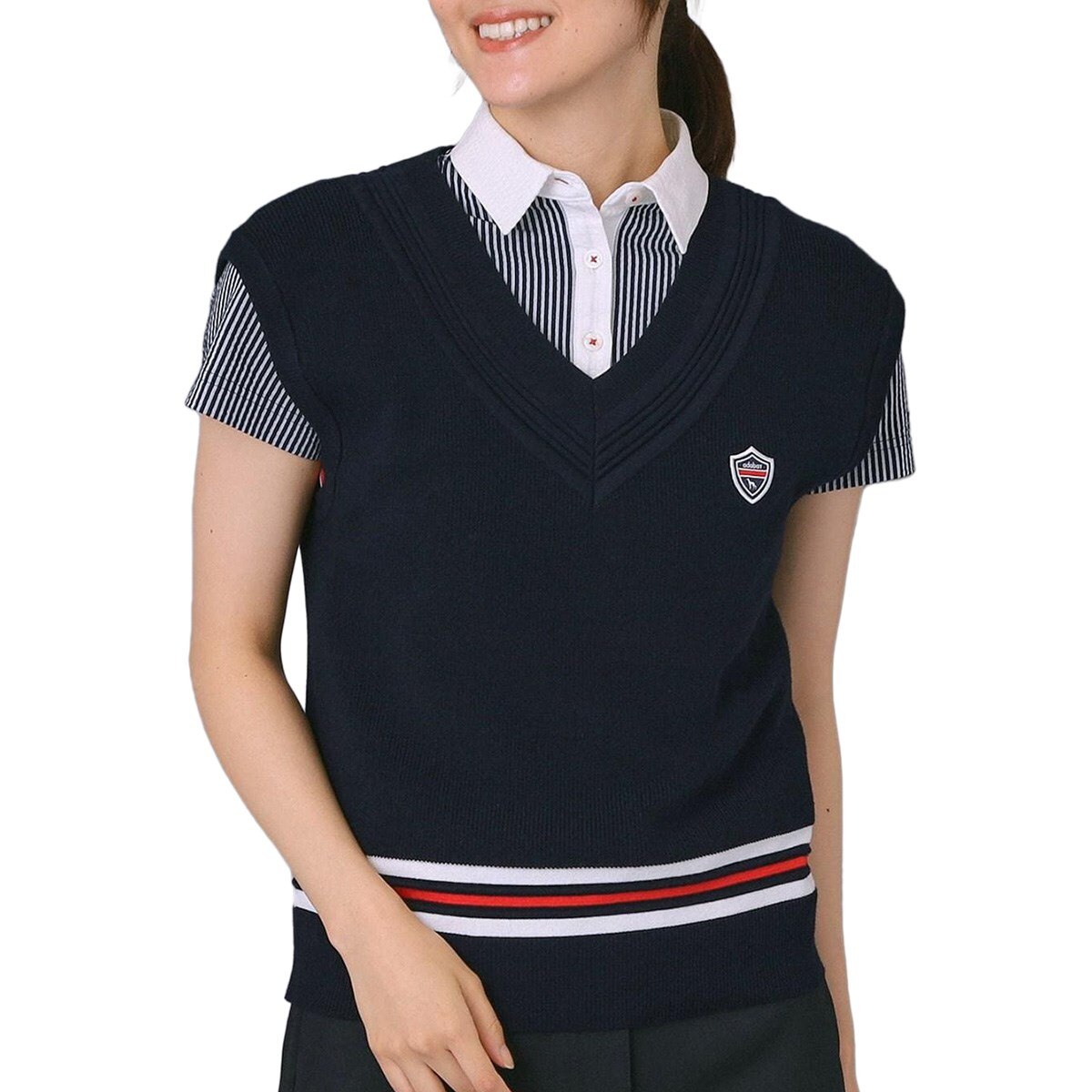 オフショルダーチルデンベスト レディス(ベスト)|ADABAT NAVY