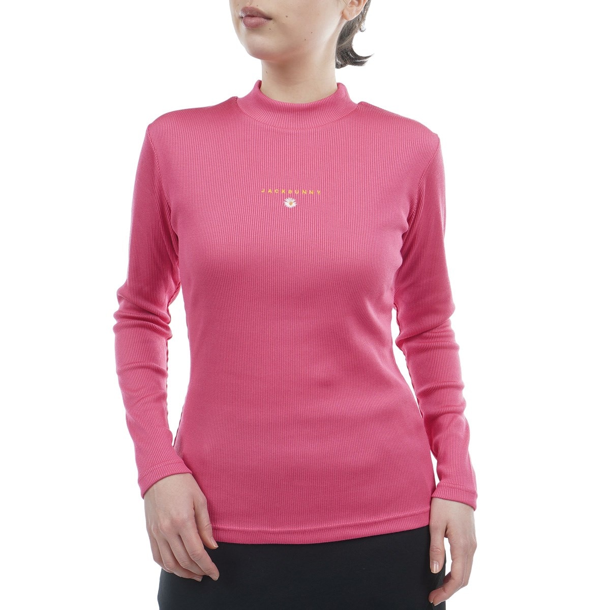 ブライトプレーティングテレコ モックネック長袖シャツ レディス(長袖