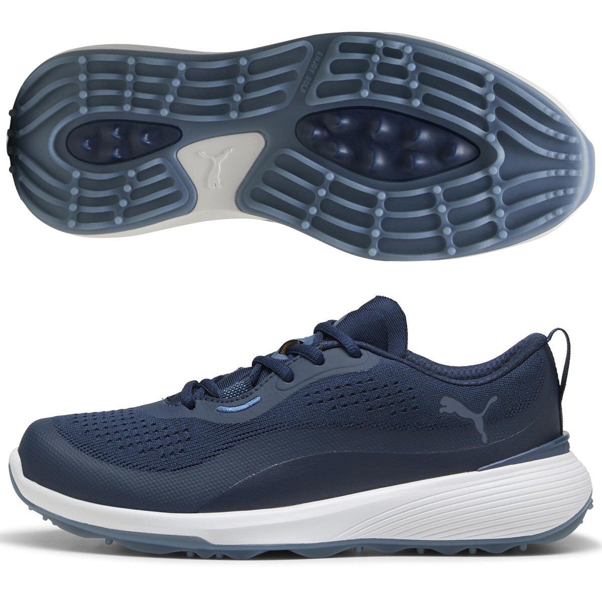 PUMA レディースゴルフシューズ　白に青のライン　24cm 新品未使用品 プーマ（PUMA）（レディース）ゴルフシューズ イノベートスポーツ