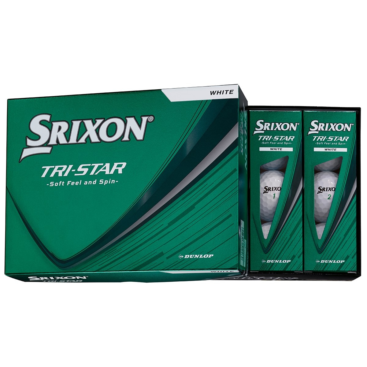 Srixon TRI-STAR ホワイト ゴルフボール 12個3箱～ スリクソン（SRIXON） TRI-STAR5 ゴルフボール WHT スリーブ(3個入り