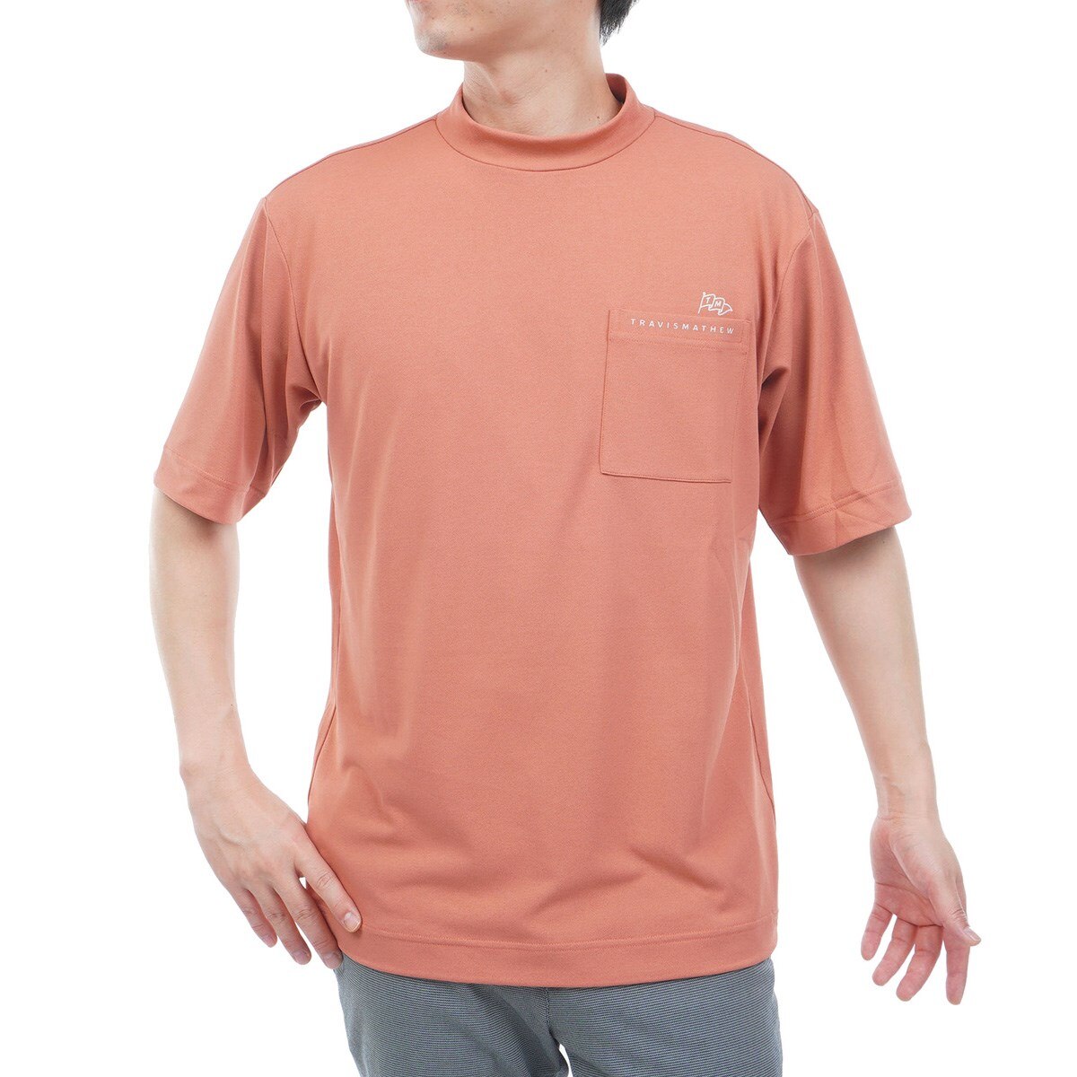 バックプリント リラックスモックネック半袖シャツ(半袖シャツ