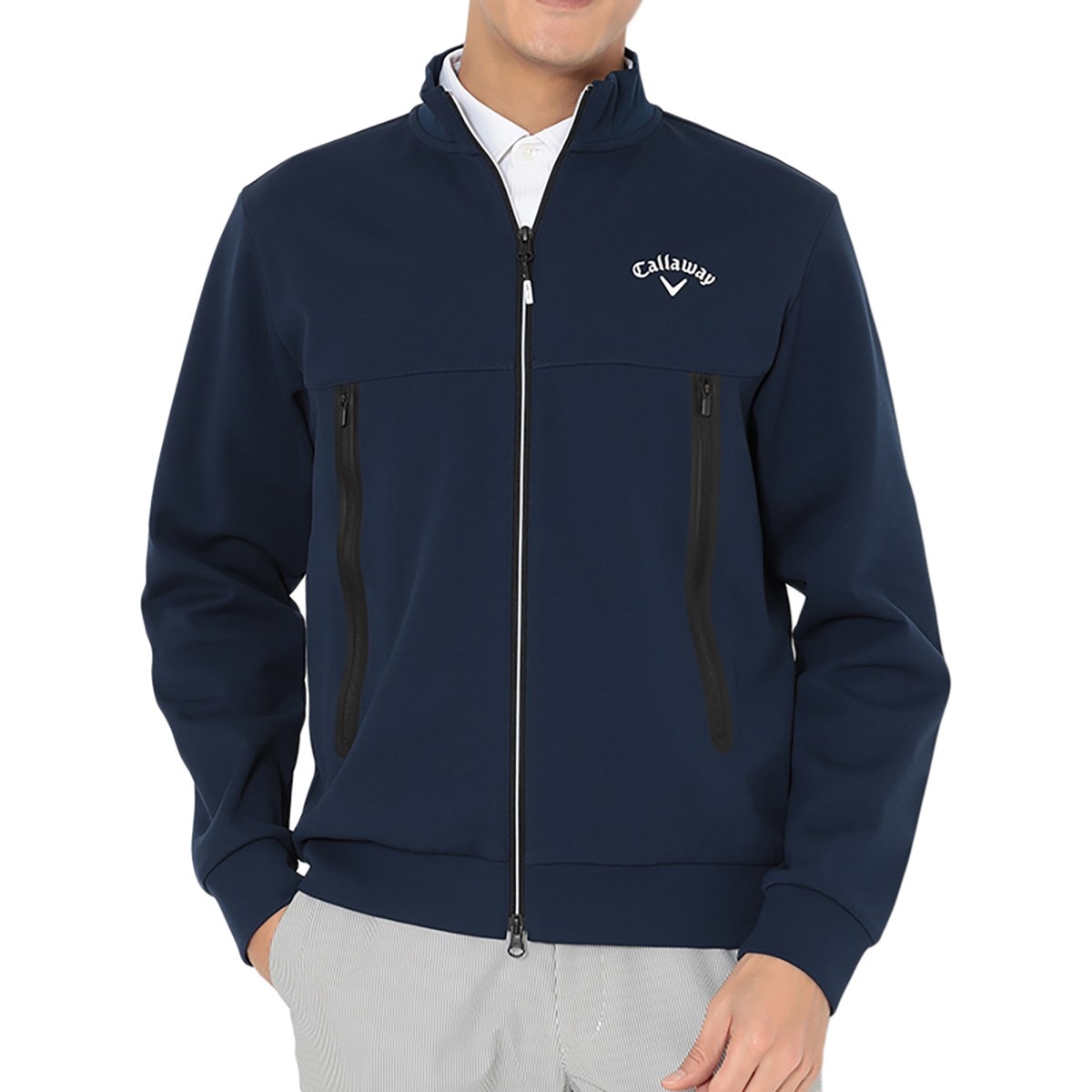 鹿の子ダンボールフルジップスウェットブルゾン(中間着(セーター