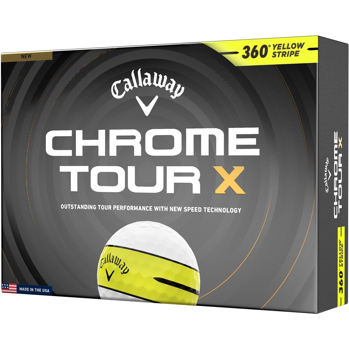 CHROME TOUR X 360 イエローストライプ ボール(ボール（新品）)|CHROME