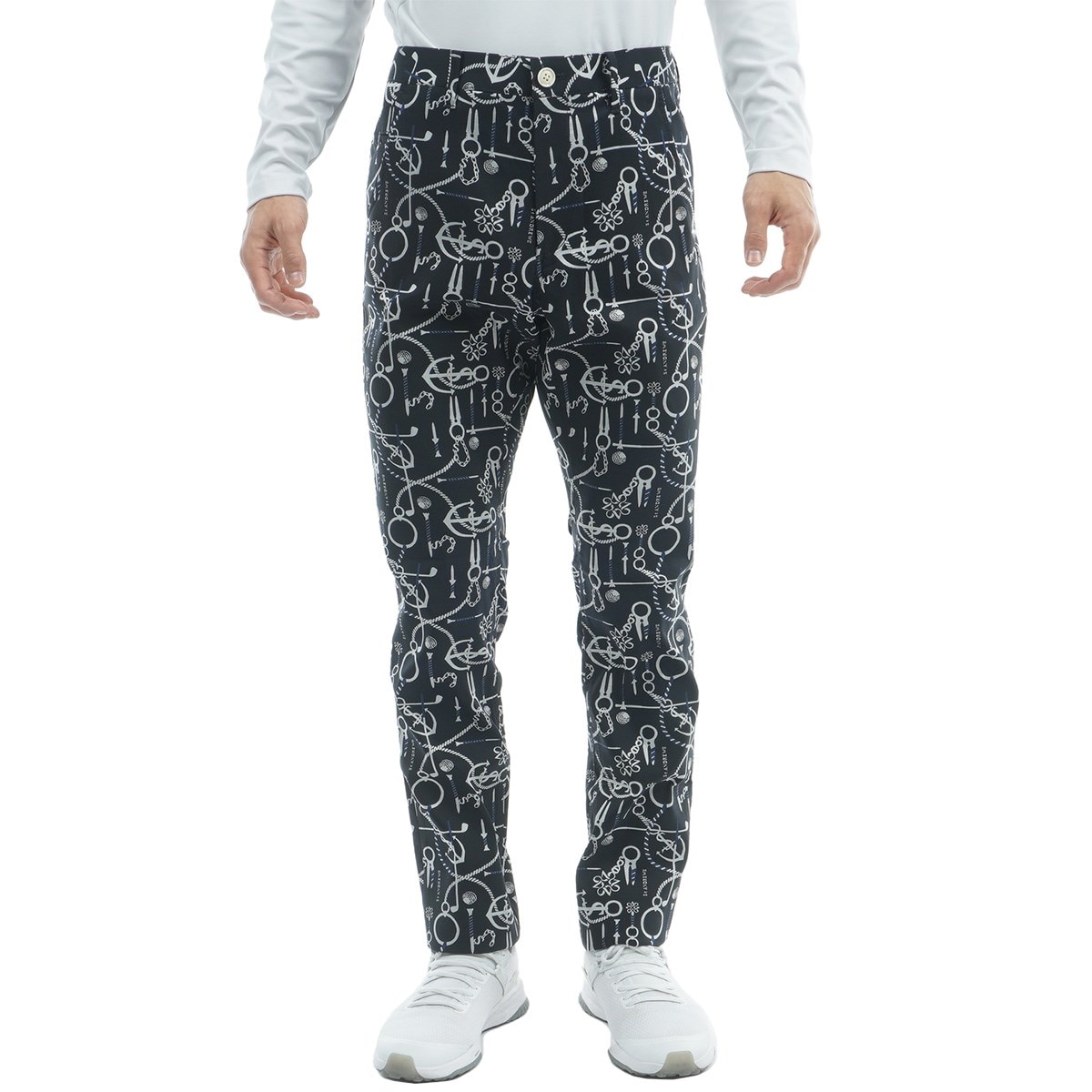 ○★新品未使用　St ANDREWS　クロッシングロゴジャガードパンツ　M　黒 セール・アウトレット】マリンジャカードパンツ(ロングパンツ)|St