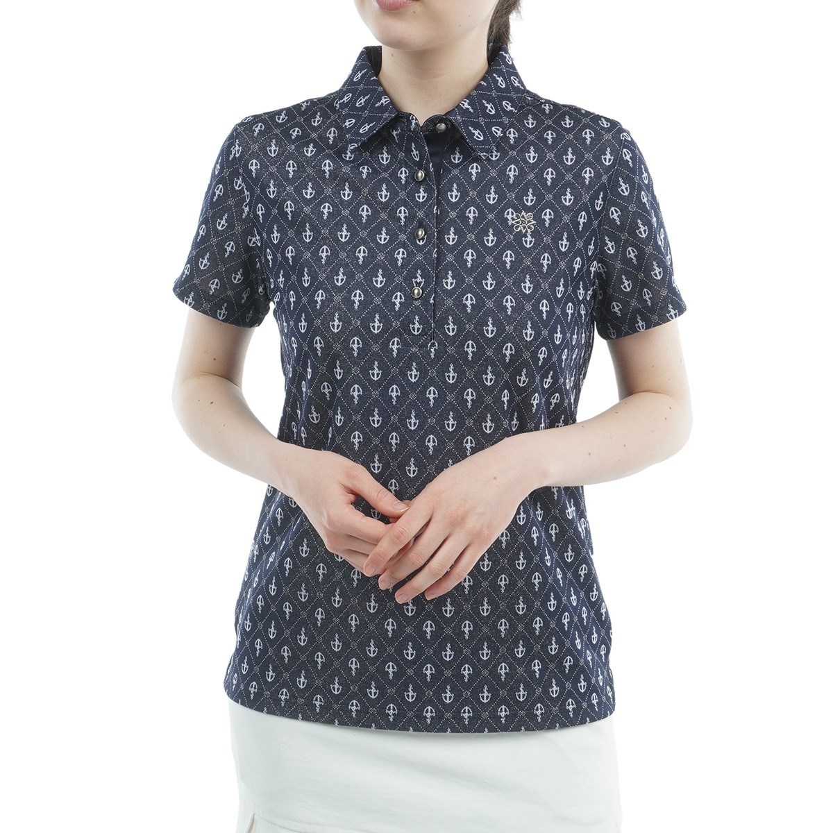 セール・アウトレット】アンカージャカード半袖ポロシャツ レディス