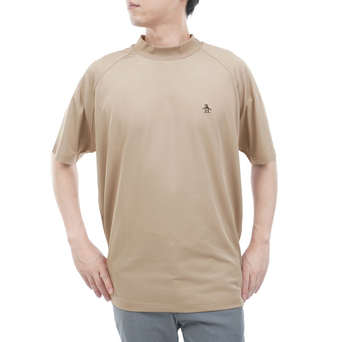 ペンギングラフィックモックネック半袖シャツ(半袖シャツ・ポロシャツ