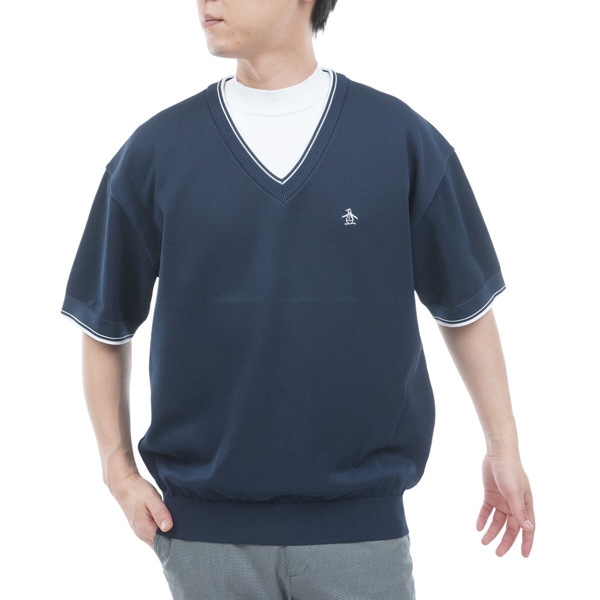 1960's モックネック レイヤード 半袖シャツ(半袖シャツ・ポロシャツ