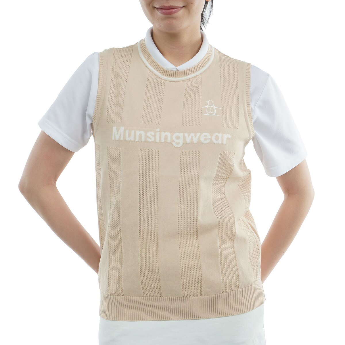 ロゴメッシュクルーネックニットベスト レディス(ベスト)|Munsingwear