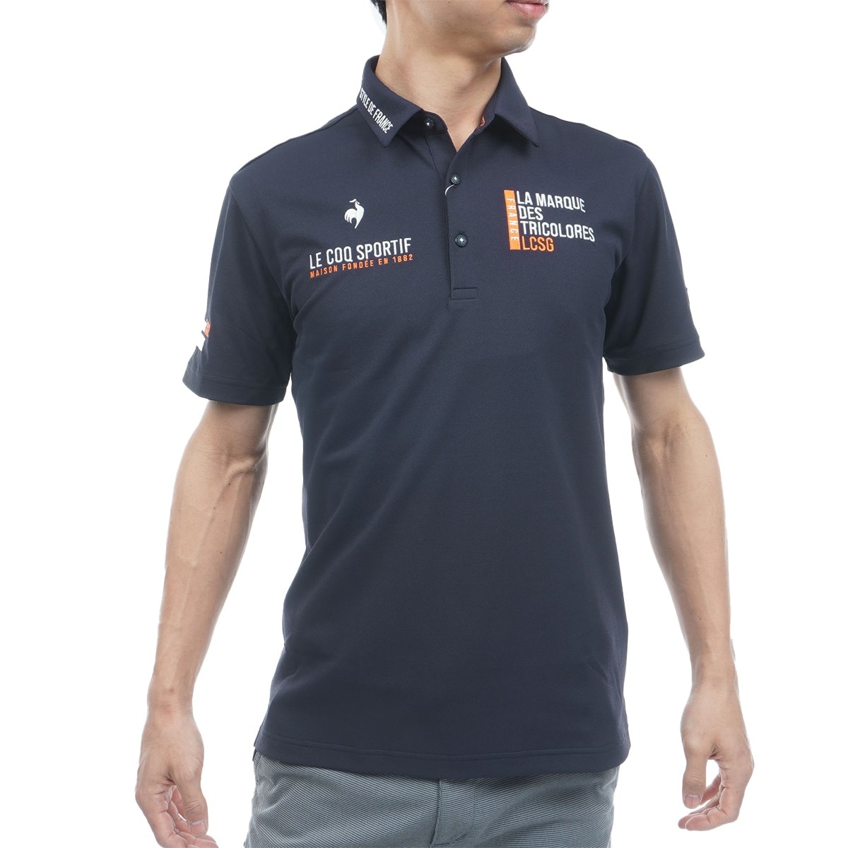 ストレッチ マーキングデザイン半袖ポロシャツ(半袖シャツ・ポロシャツ