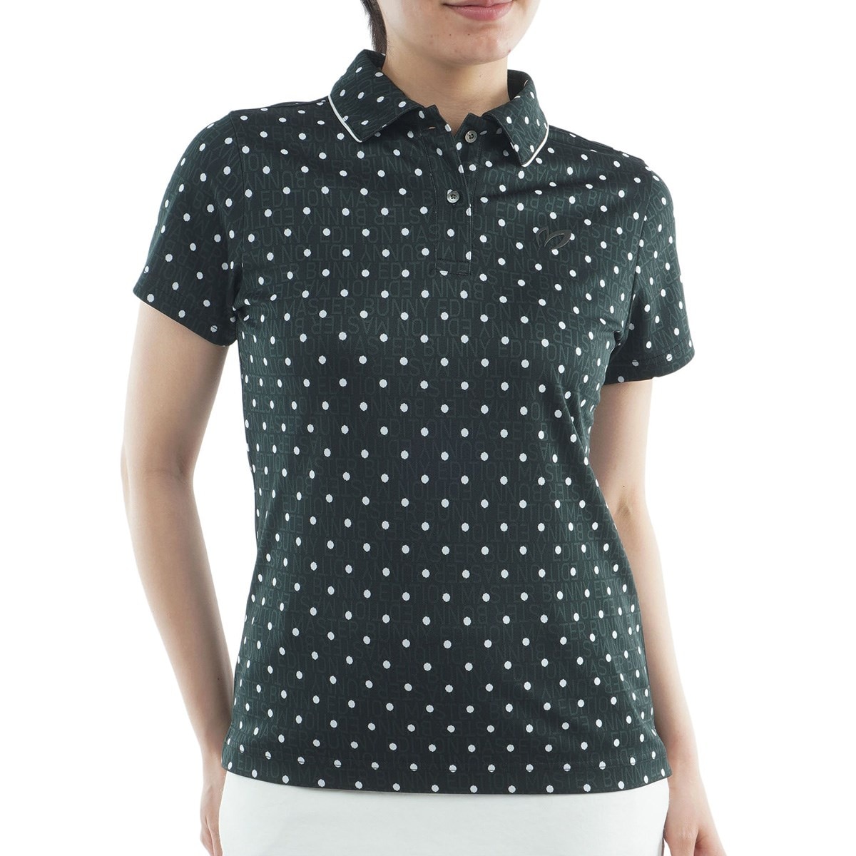 水玉ジャカード 半袖ポロシャツ レディス(半袖シャツ・ポロシャツ