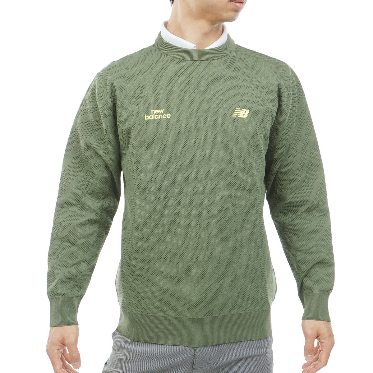 ストレッチ ゼブラジャカード×メッシュ編み クループルオーバー