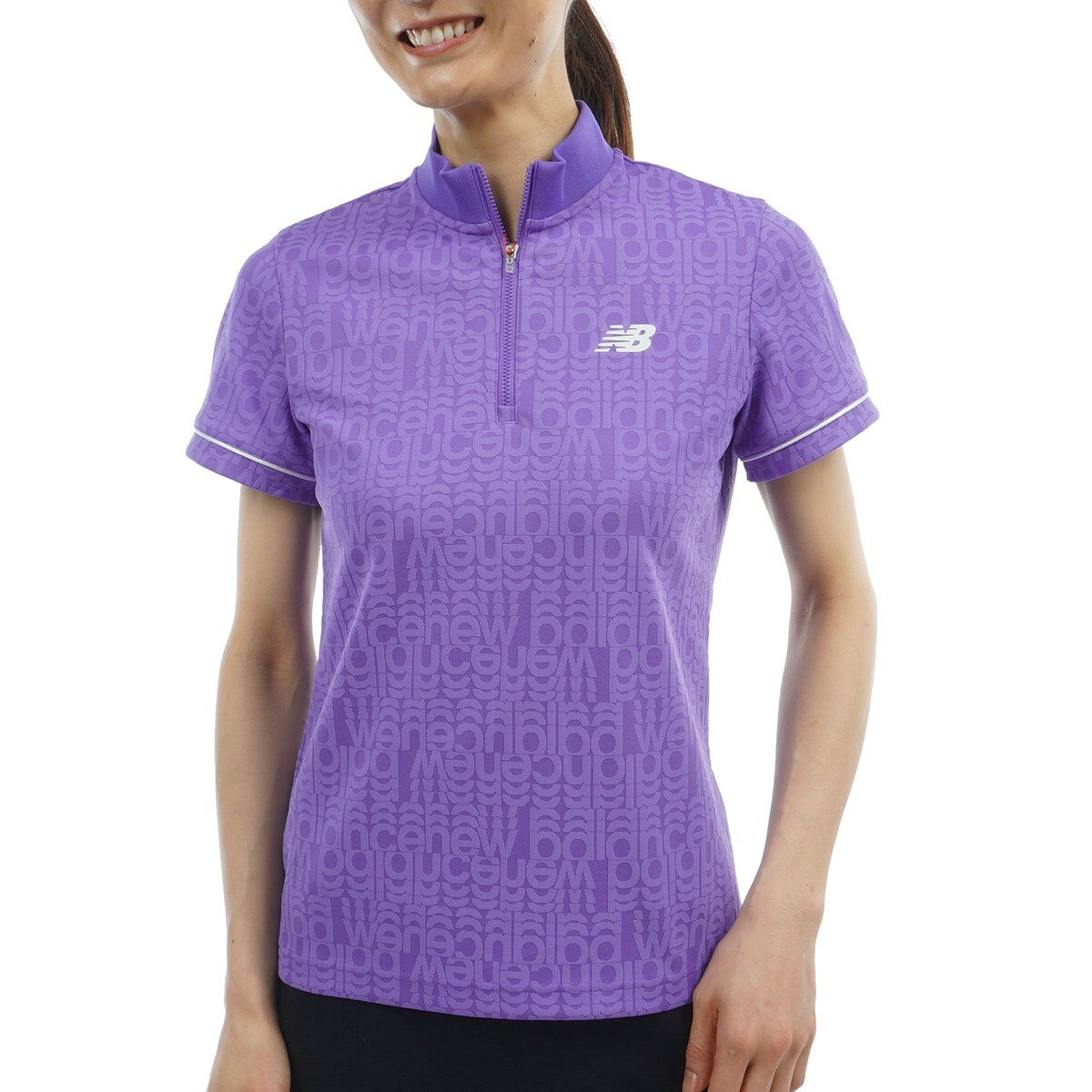 ストレッチ ロゴジャカード ハーフジップモックネックプルオーバー