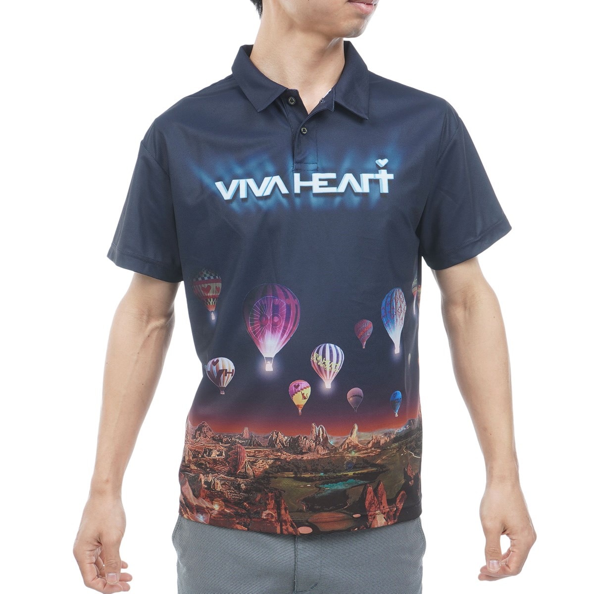 ★セール 新品 送料込★ VIVA HEARTポロシャツ 半袖 メンズ ゴルフ★ カッパドキア半袖ポロシャツ(半袖シャツ・ポロシャツ)|VIVA HEART