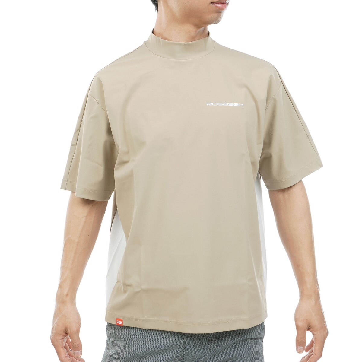 【新品未使用】ロマロ デザイン 半袖モックネックシャツ 2L ストレッチ バックロゴ 半袖モックネックシャツ(半袖シャツ