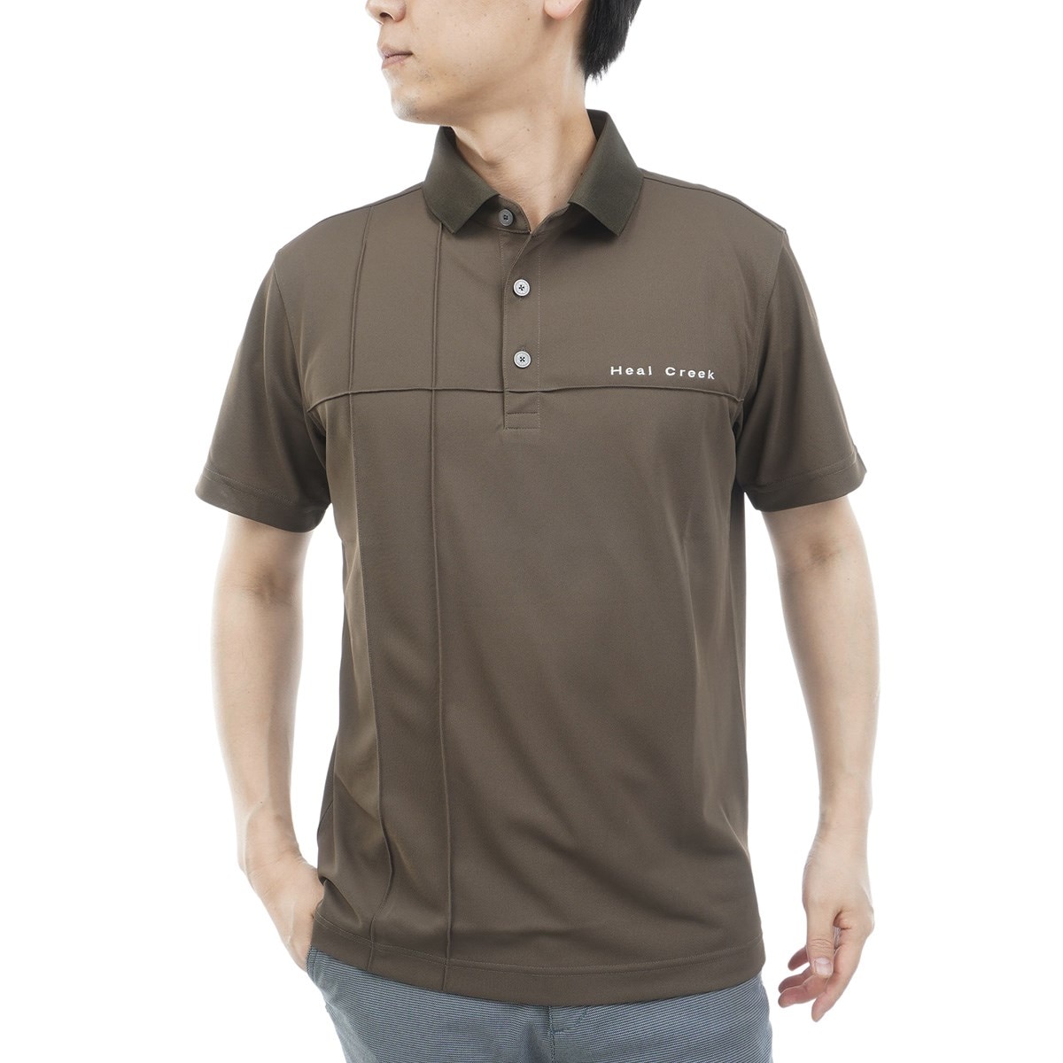 ☆新品☆接触冷感 Heal Creek ゴルフ　ヒールクリーク メンズ半袖シャツ ピンタック 半袖ポロシャツ(半袖シャツ・ポロシャツ)|Heal Creek