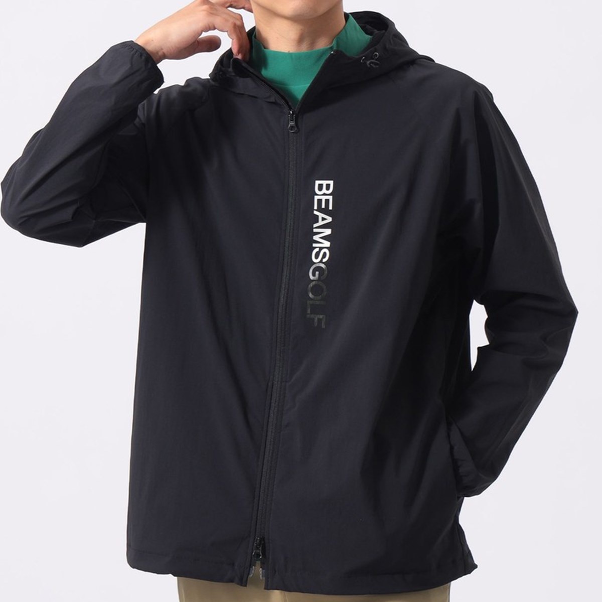 ORANGE LABEL ストレッチ メッシュ 切り替え ジップアップ パーカー