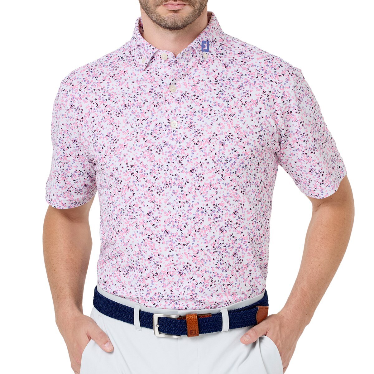 ウオーターカラー ストレッチ鹿の子半袖ポロシャツ(半袖シャツ