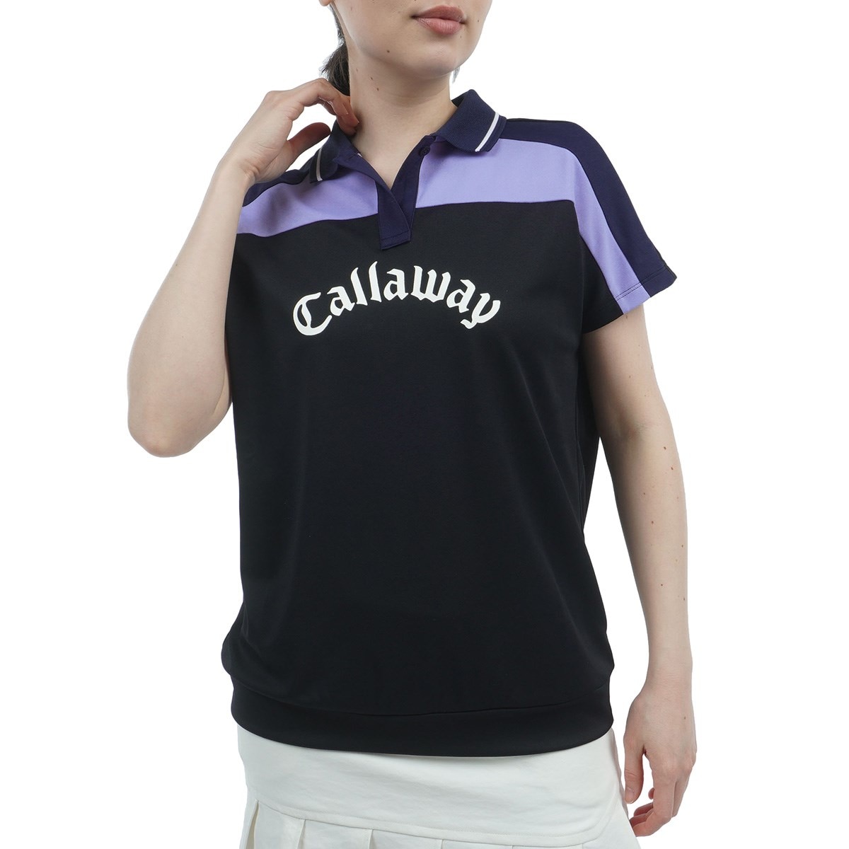 Callaway DRYSPORT 半袖ポロシャツ ゴルフウェア ボーダー UVカット裏クール半袖リラックスポロシャツ レディス(半袖シャツ