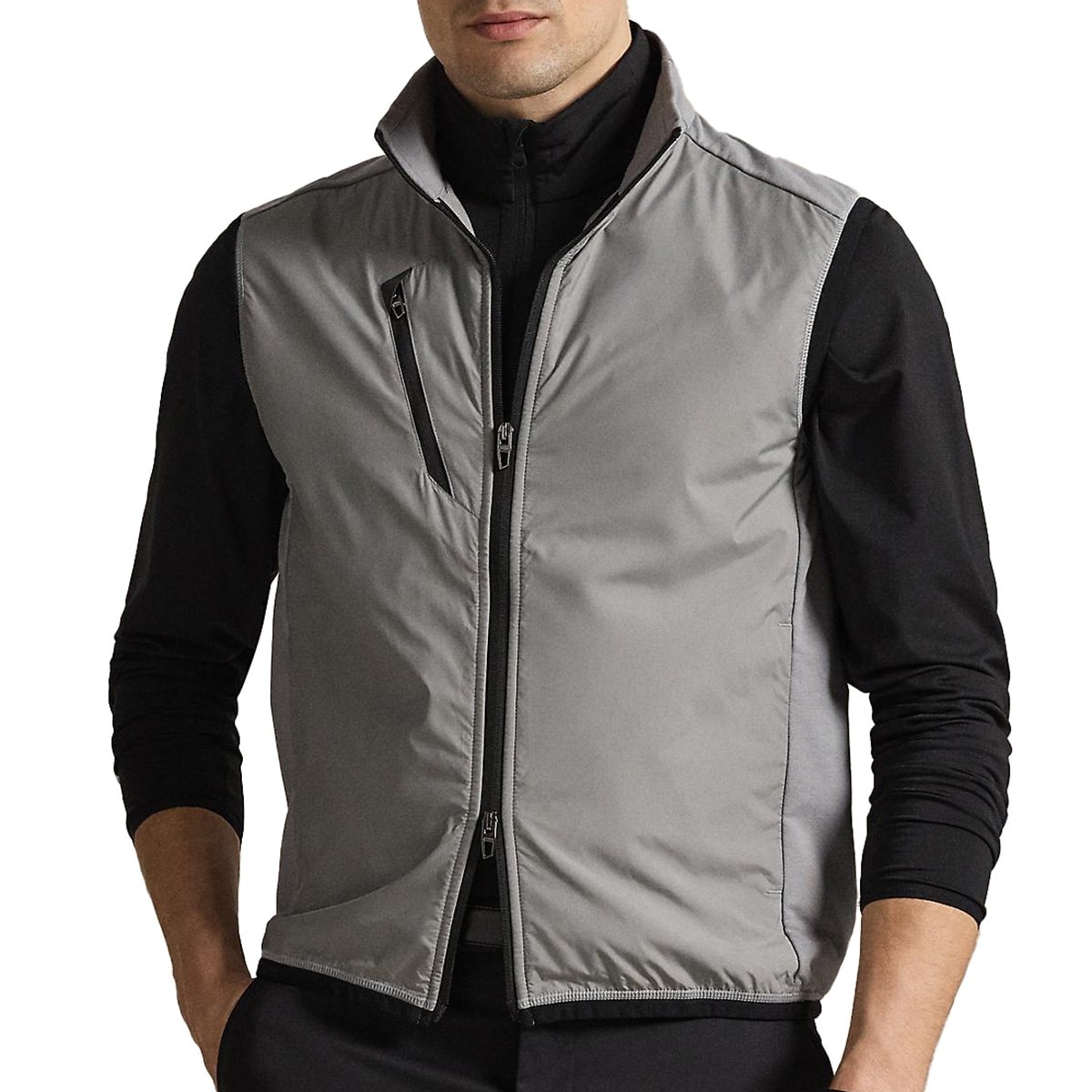 RLX ストレッチ ハイブリッド フルジップ モックネックベスト(ベスト