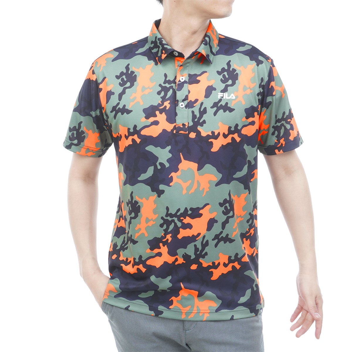 HERMES カモフラージュ柄 ポロシャツ XL アウトレット】カモ柄プリント 半袖ポロシャツ(半袖シャツ・ポロシャツ