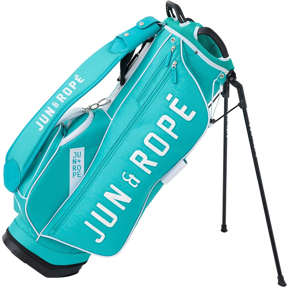 JUN & ROPE スタンドキャディバッグ ホワイト ジュンアンドロペ JUN & ROPE' 【ユニセックス】【軽量】ロゴテープ