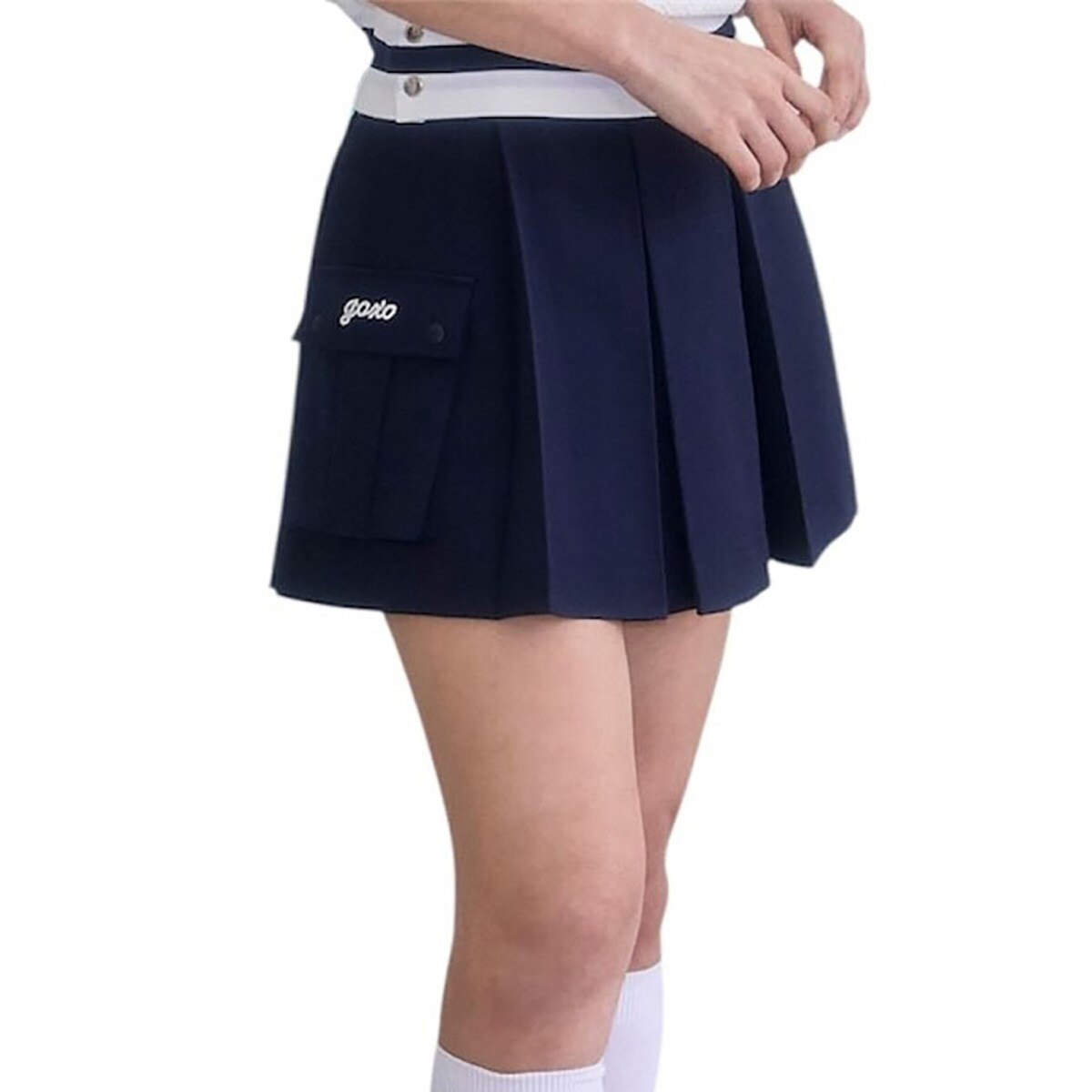 ゴルフウェアレタリング ツーポケットプリーツスカート レディス