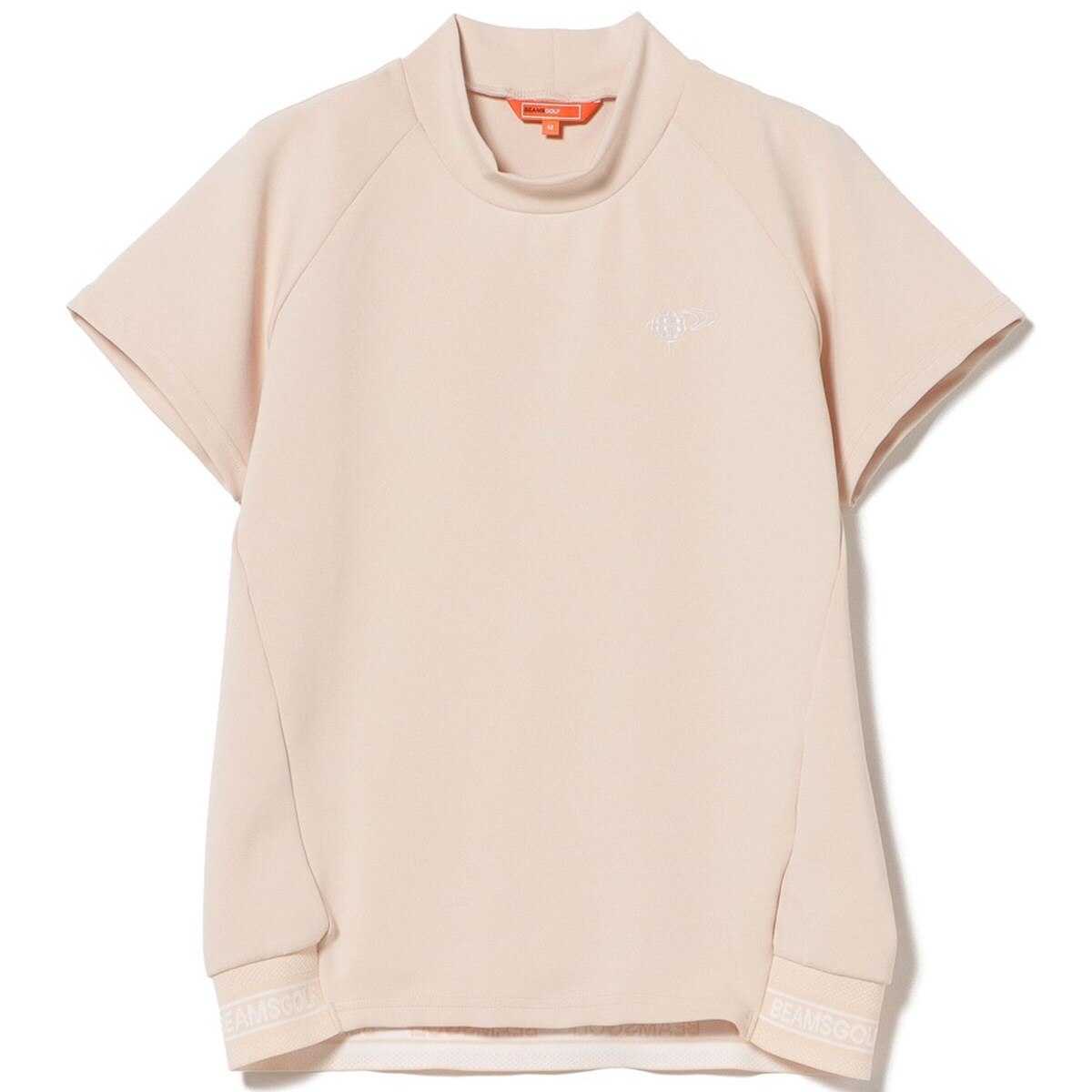 2026 : SS 新品 BEAMS GOLF OR.裾リブスウェット ORANGE LABEL 裾リブ ロゴモックネックシャツ レディス(半袖シャツ