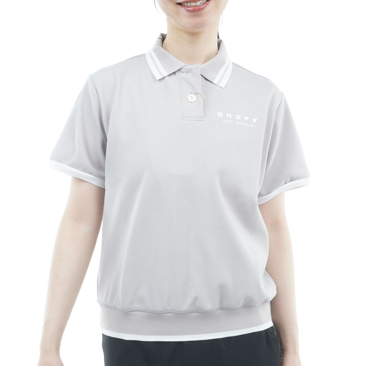 Stretch Oversized Short-Sleeve Polo Shirt for Women (Short-Sleeve
