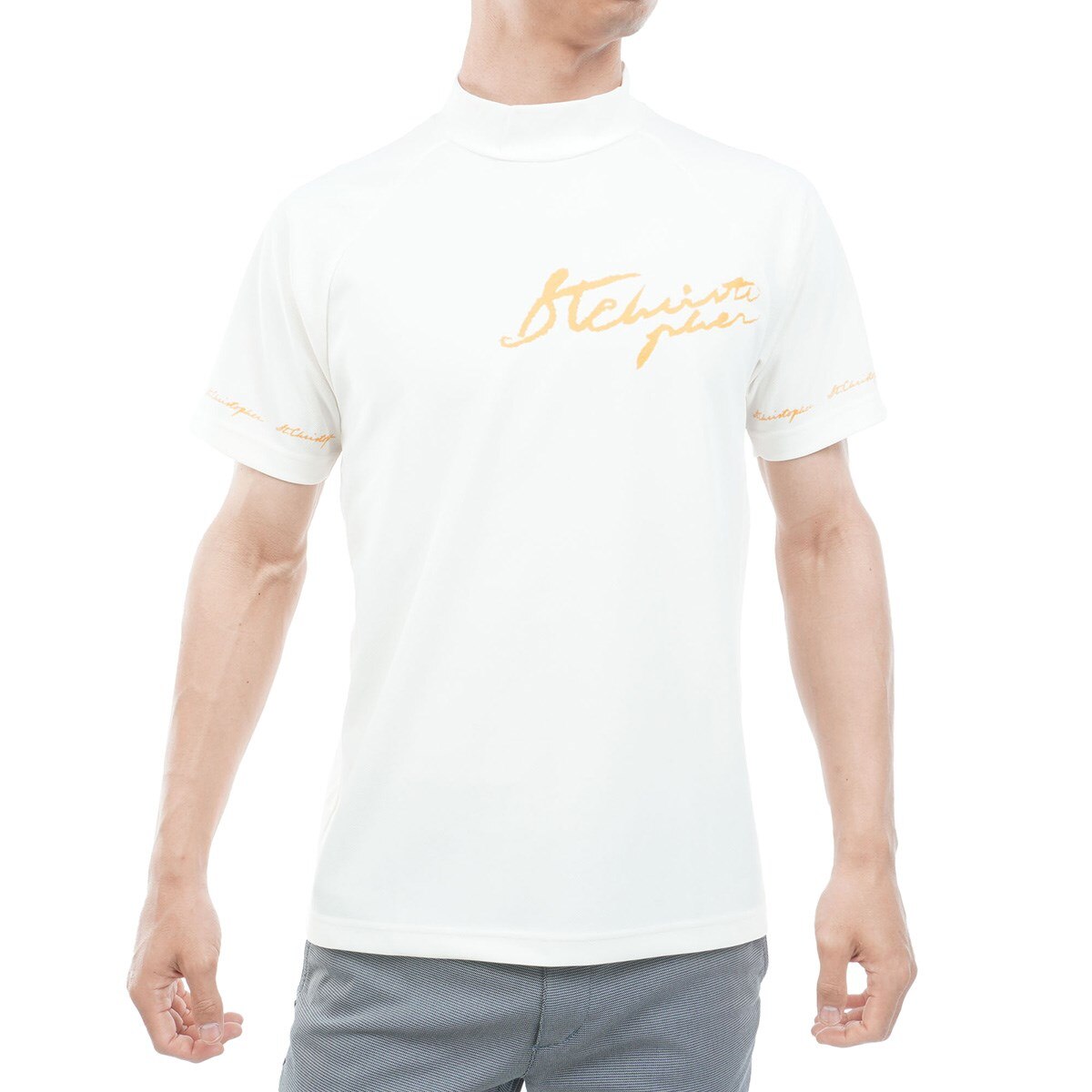 V12 golf 新品未使用　ゴールドスターTシャツ V12 - VERTICAL C MOCK | モックネック | Tシャツ | オレンジ | メンズ