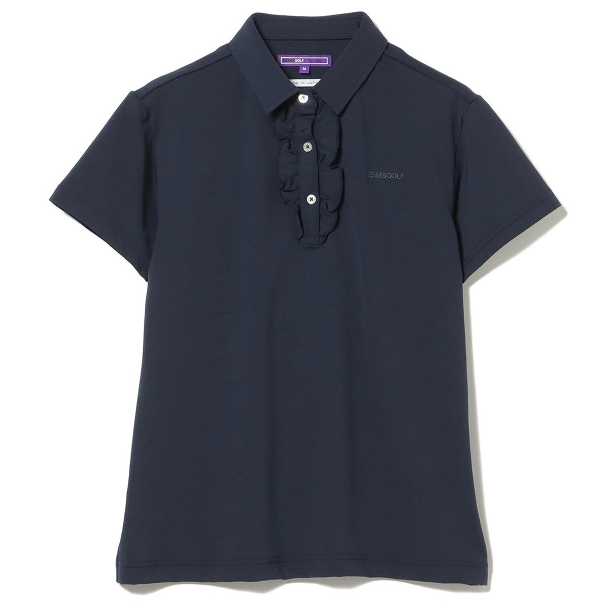 【PGG】デニムライク 袖フリル ポロシャツ　新品　レディース PURPLE LABEL フロントフリル ポロシャツ レディス(半袖シャツ