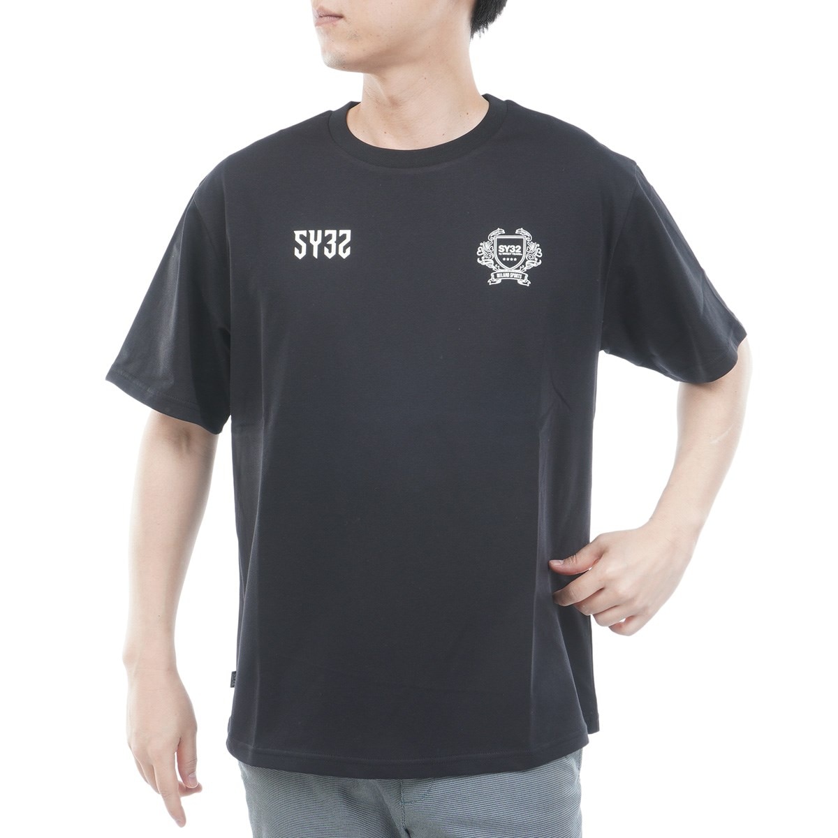 【タグ付き・新品】SY32 ゴルフ 半袖シャツ ブラック XL le coq sportif（ルコックスポルティフ） ゴルフウェア メンズ 半袖