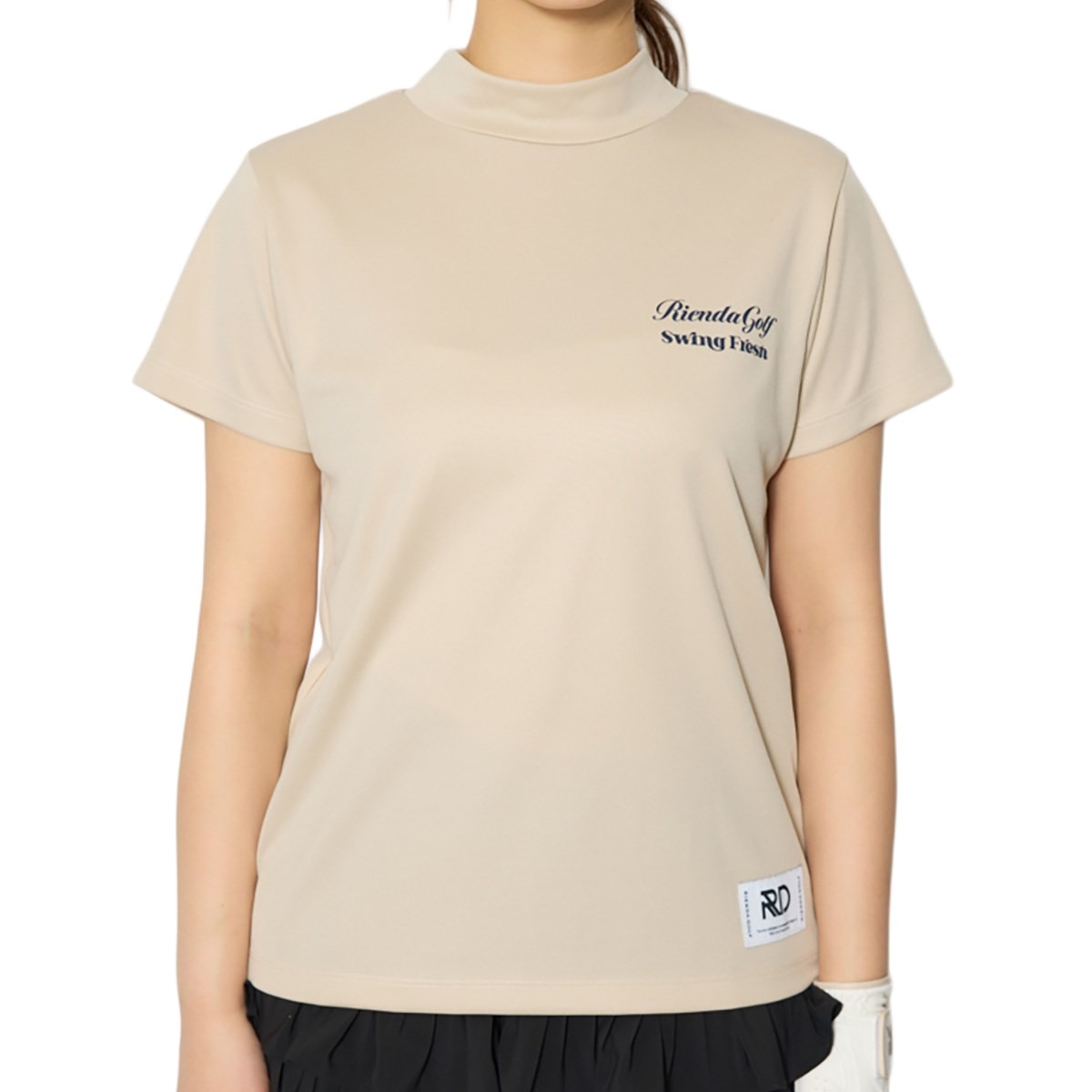 モックネック半袖Tシャツ レディス(半袖シャツ・ポロシャツ)|RIENDA